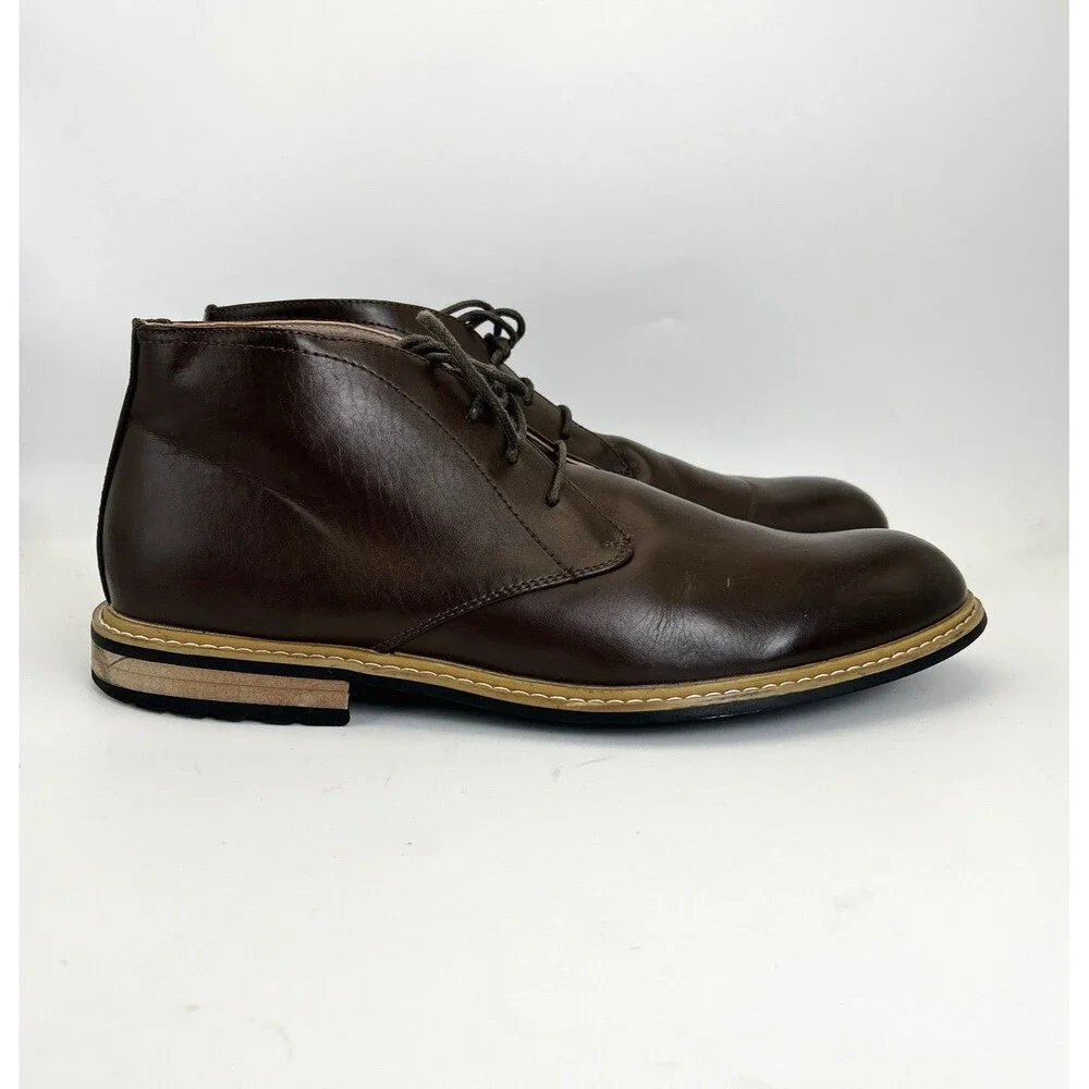 Bruno Marc Bergen 02 Chukka Ankle Boots Mens Sz 12 Brown Leather Dress Casual